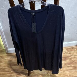 Express Midnight Sparkle Long Sleeve Top